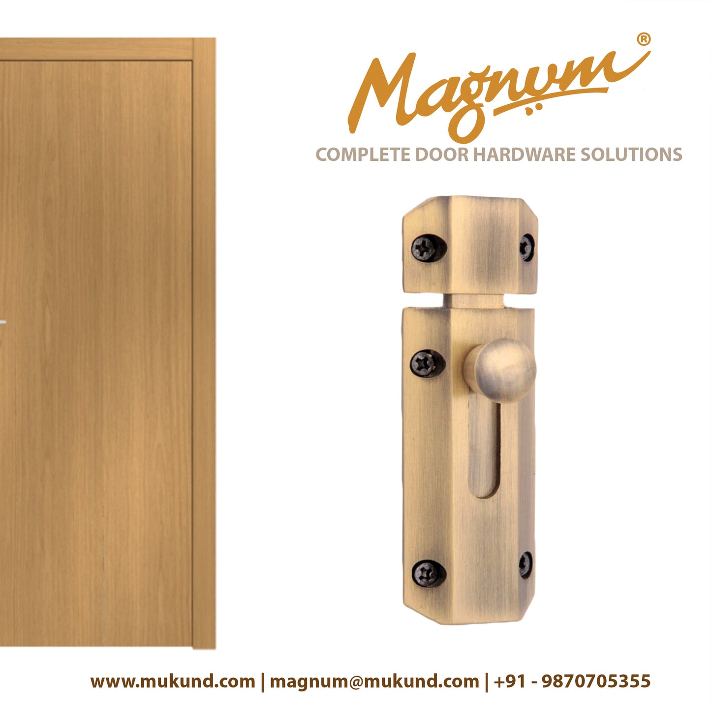 'J'Type Light Brass Surface Bolt