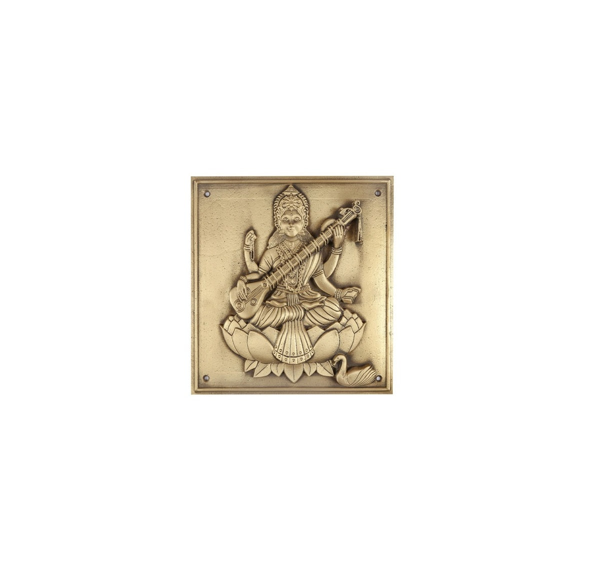 TP-953-9 Brass Spiritual Tiles Saraswati on Plate