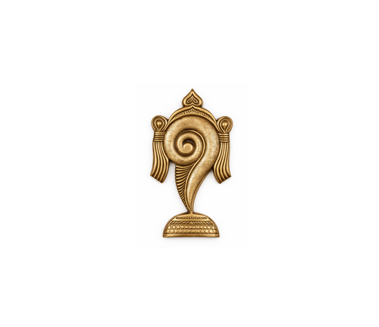 TH-904-8 Brass Holly Symbols Shankh