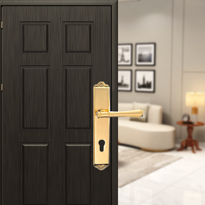 Escort On Plate Brass Mortise Lever Handle