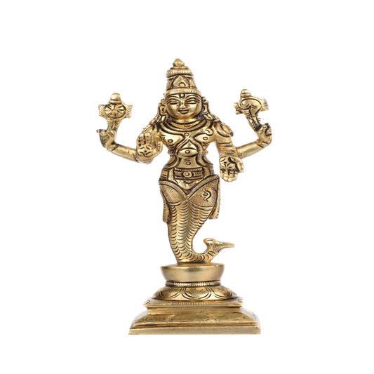 TS-944-06 Brass Spiritual Tiles Mathsya Avatar (Dashavatar)