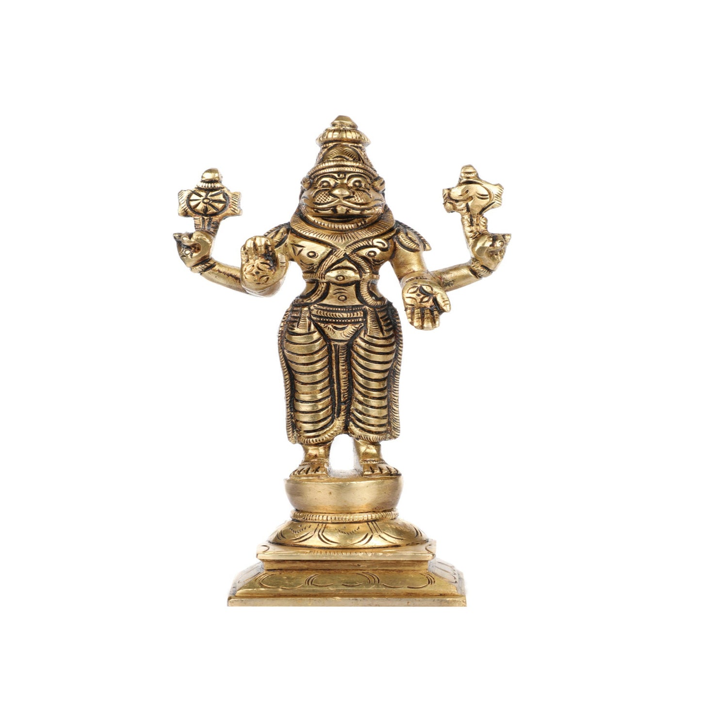 TS-947-06 Brass Spiritual Tiles Narsimha Avatar (Dashavatar)