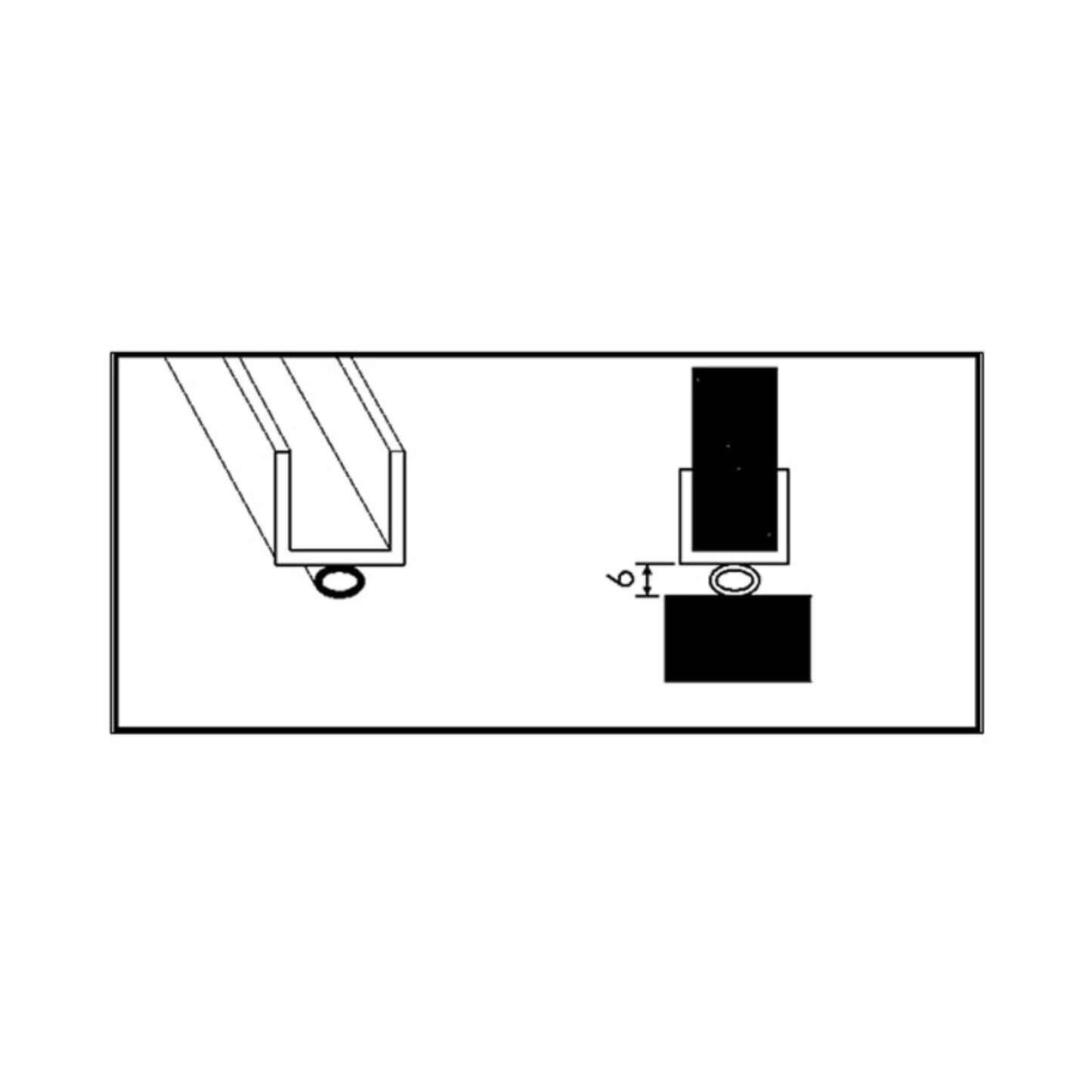 PP0312 Glass Door Seals Without Magnetic
