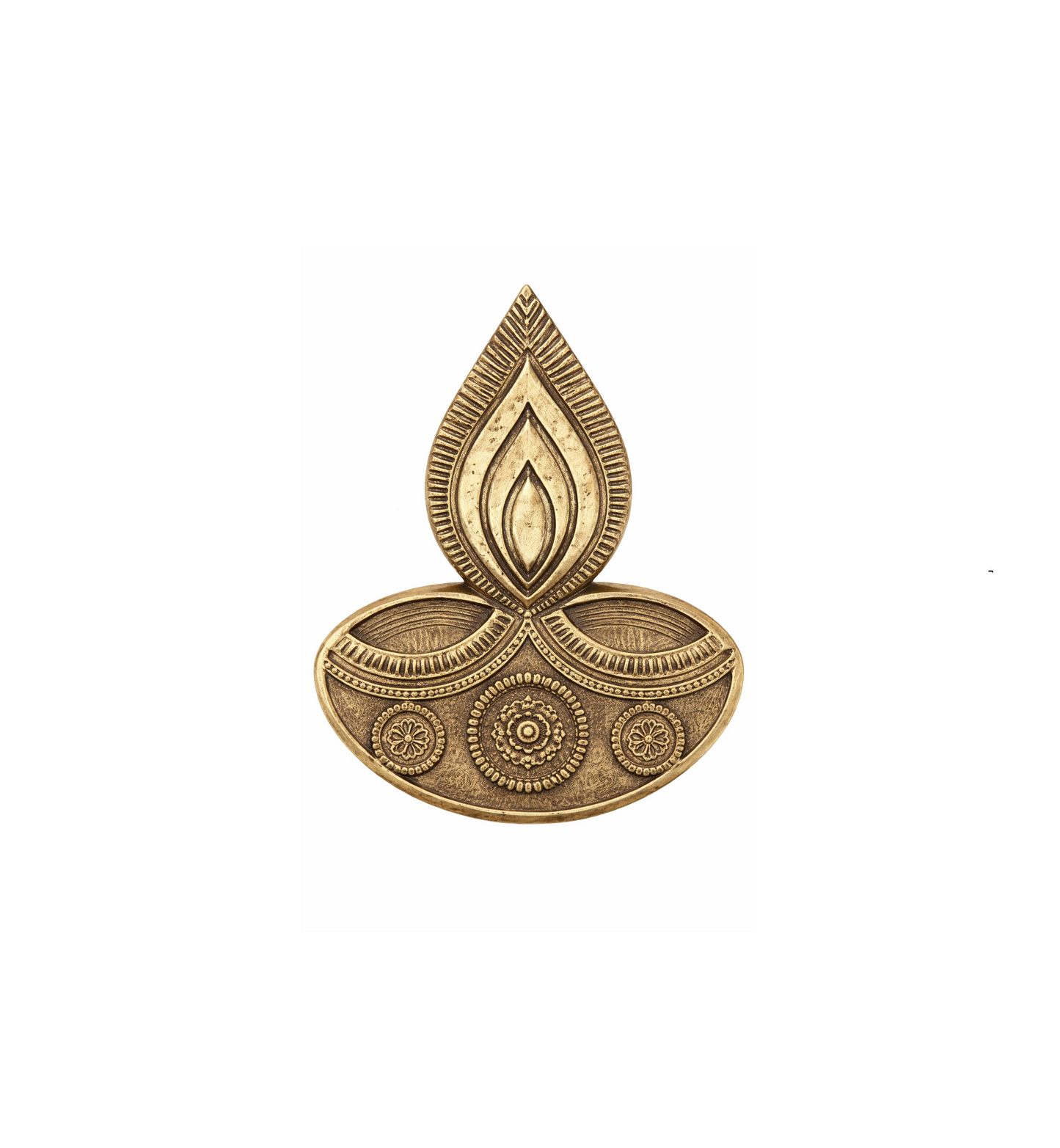 TH-901-8 Brass Holly Symbols Diya
