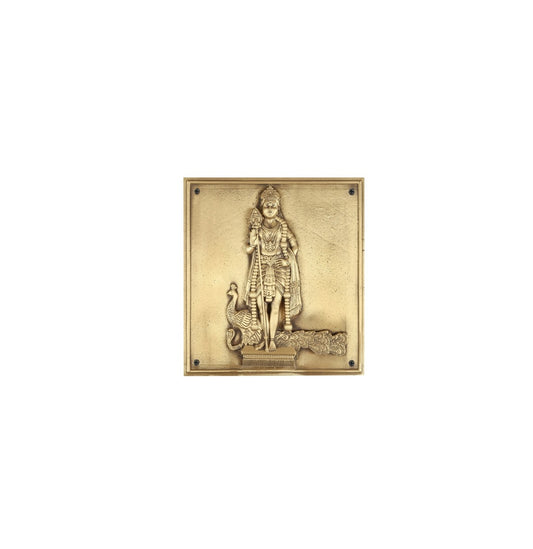 TP-954-9 Brass Spiritual Tiles Lord Murugan on Plate