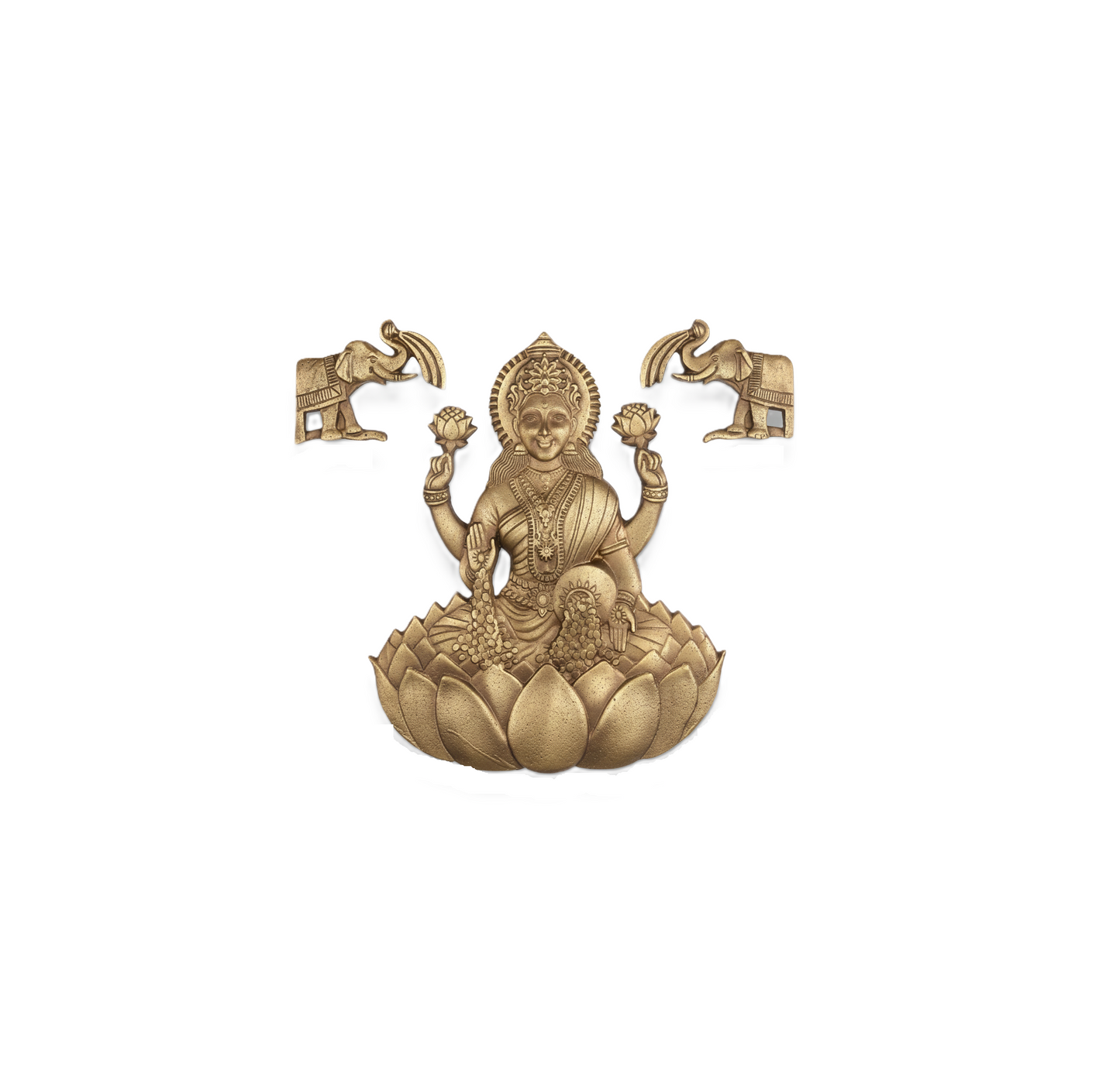 TS-933-8 Brass Spiritual Tiles Gaj Lakshmi