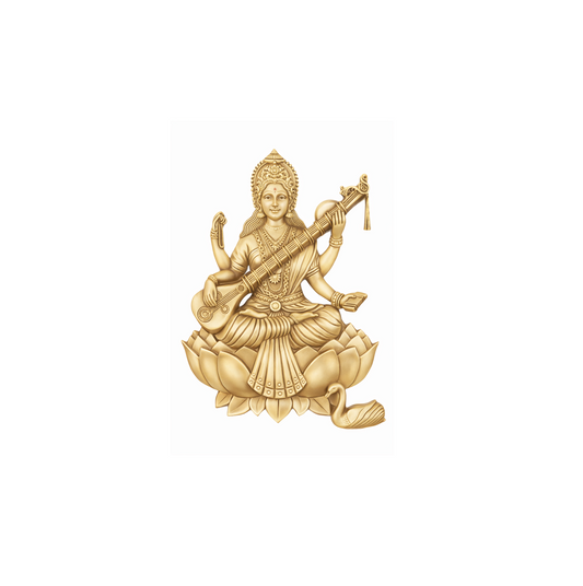 TS-938-8 Brass Spiritual Tiles Saraswati