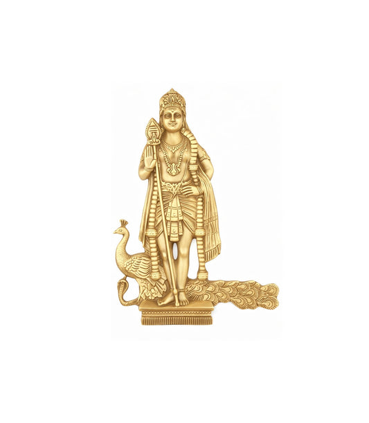 TS-940-8 Brass Spiritual Tiles Lord Murugan